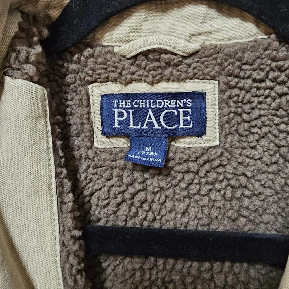 Kids The Childrens Place Sherpa Lined Work Jacket Size 7/8